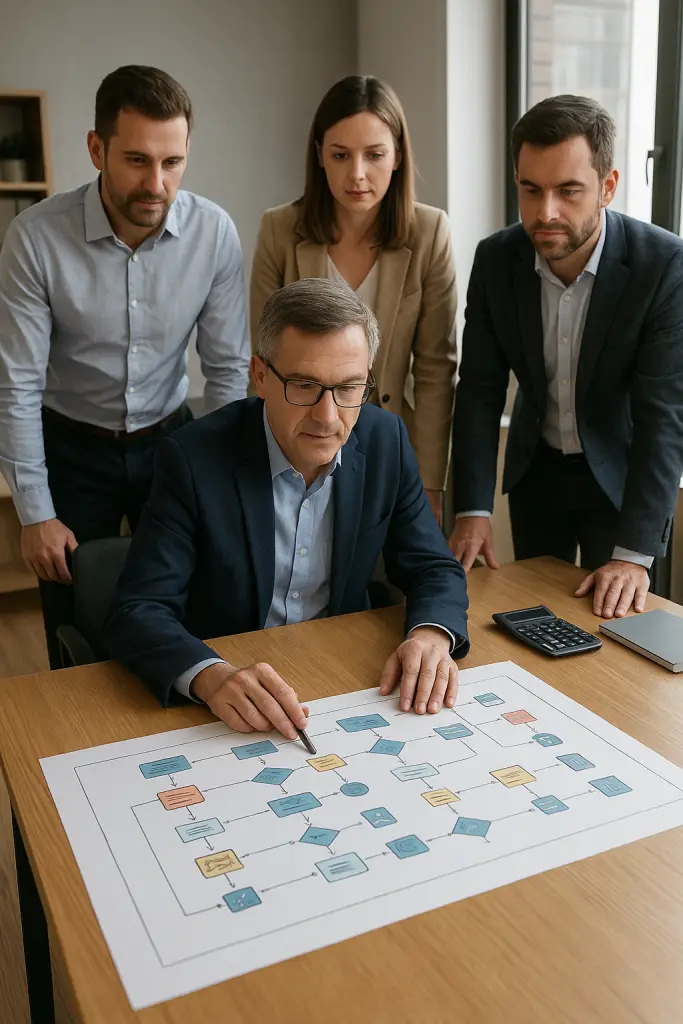 Visualisierung des 3-Schritte-Plans: Analyse, Struktur, Umsetzung &ndash; mit Excel zu klaren Prozessen.