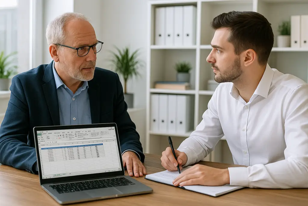 Mentor erklärt Power Query Excel Prozessschritte anhand eines Dashboards