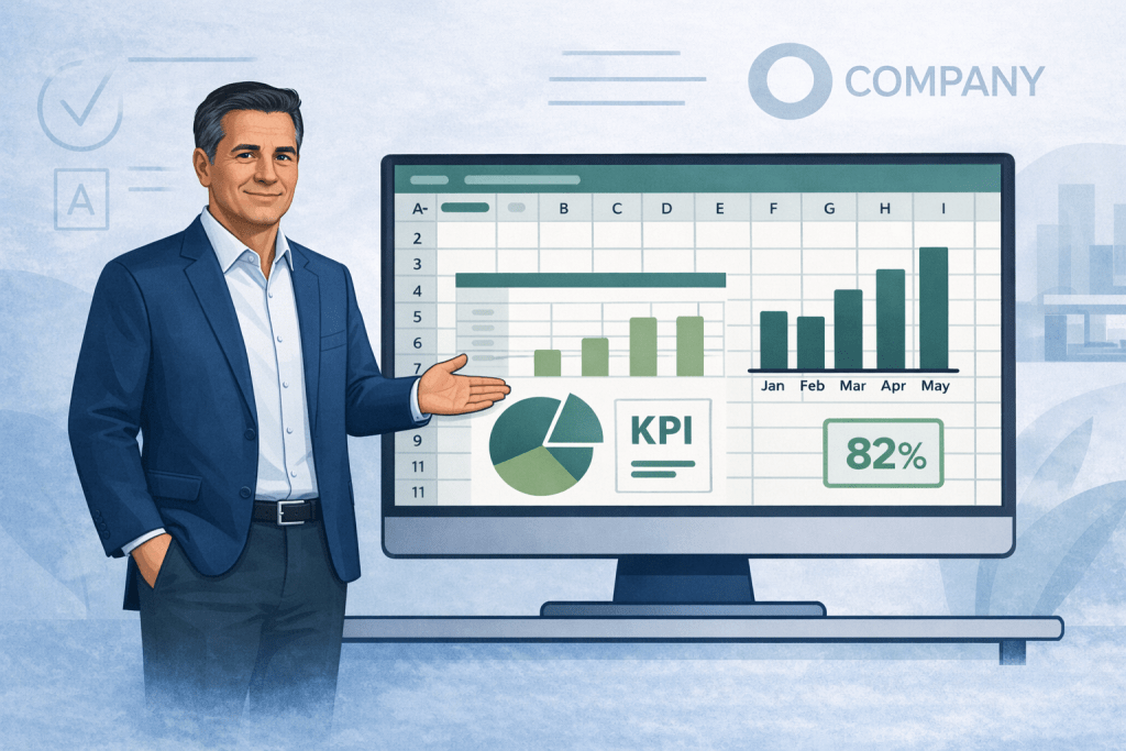Geschäftspräsentation mit Excel-Dashboard