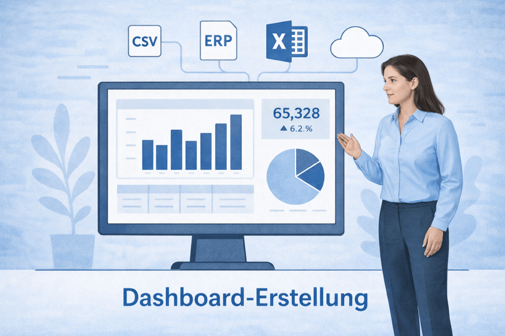 Präsentation eines Dashboards auf dem Computer