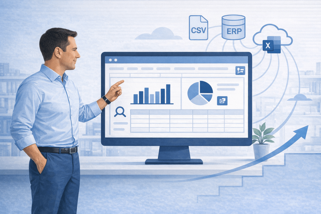 Datenpräsentation in modernem Büro