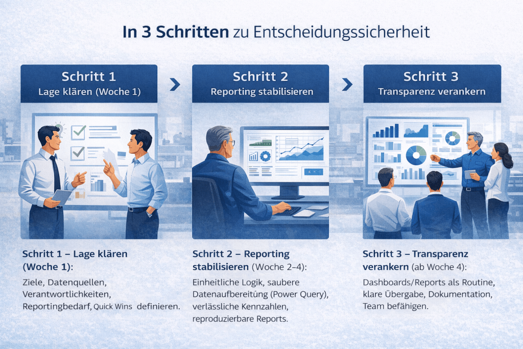 In drei Schritten zur Entscheidungssicherheit